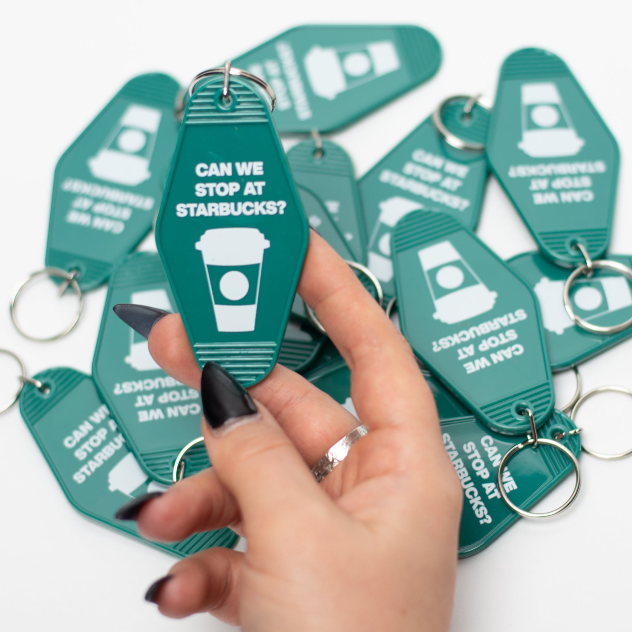 Can We Stop At Starbucks Keychain