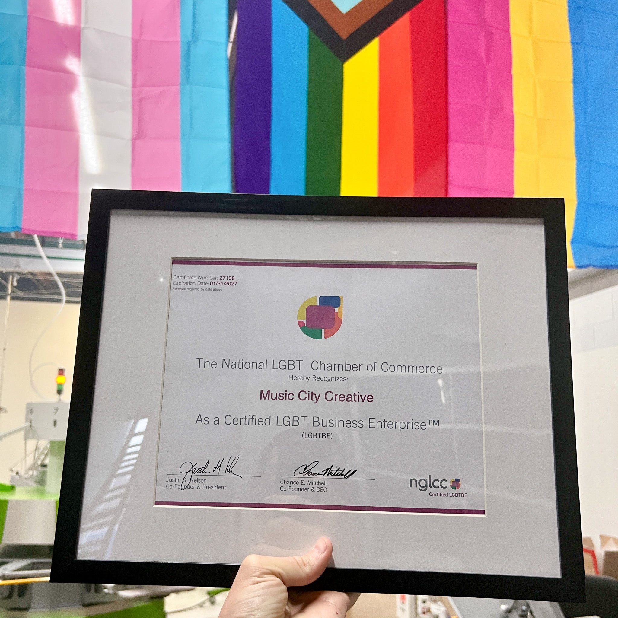 Music City Creative Officially Certified as LGBT Business Enterprise (LGBTBE®) By National LGBT Chamber of Commerce