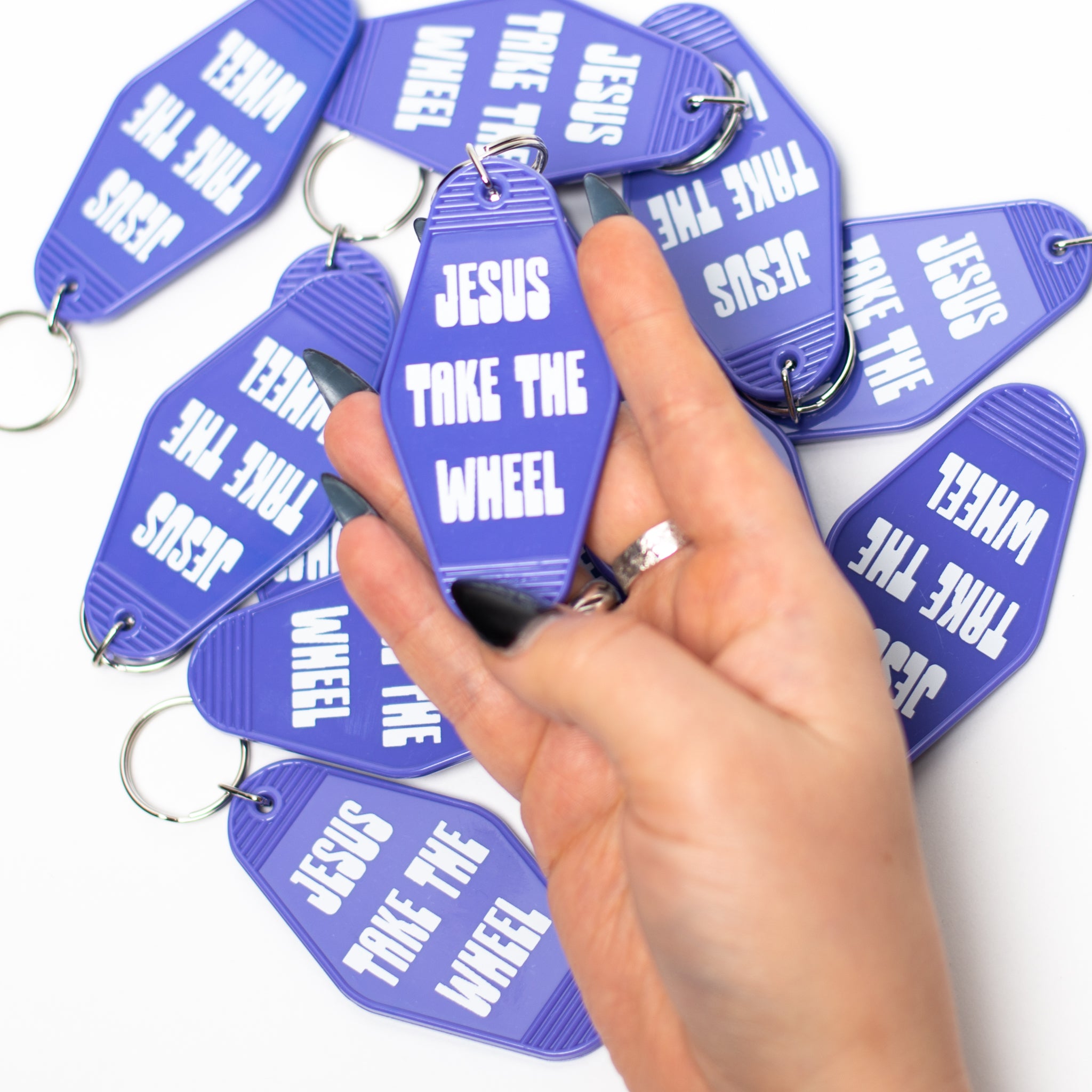 Jesus Take The Wheel Keychain